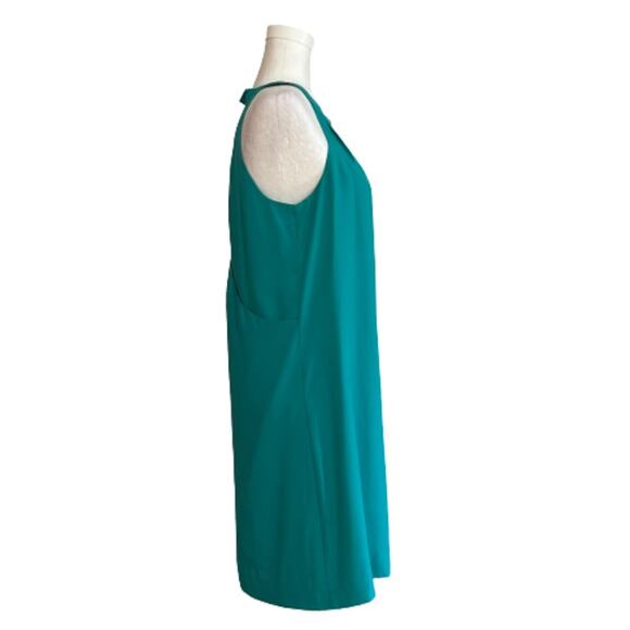 J. Crew Factory Dress Teal Halter Sleeveless Open Wrap Back Shift Size 6 NEW - Picture 4 of 12